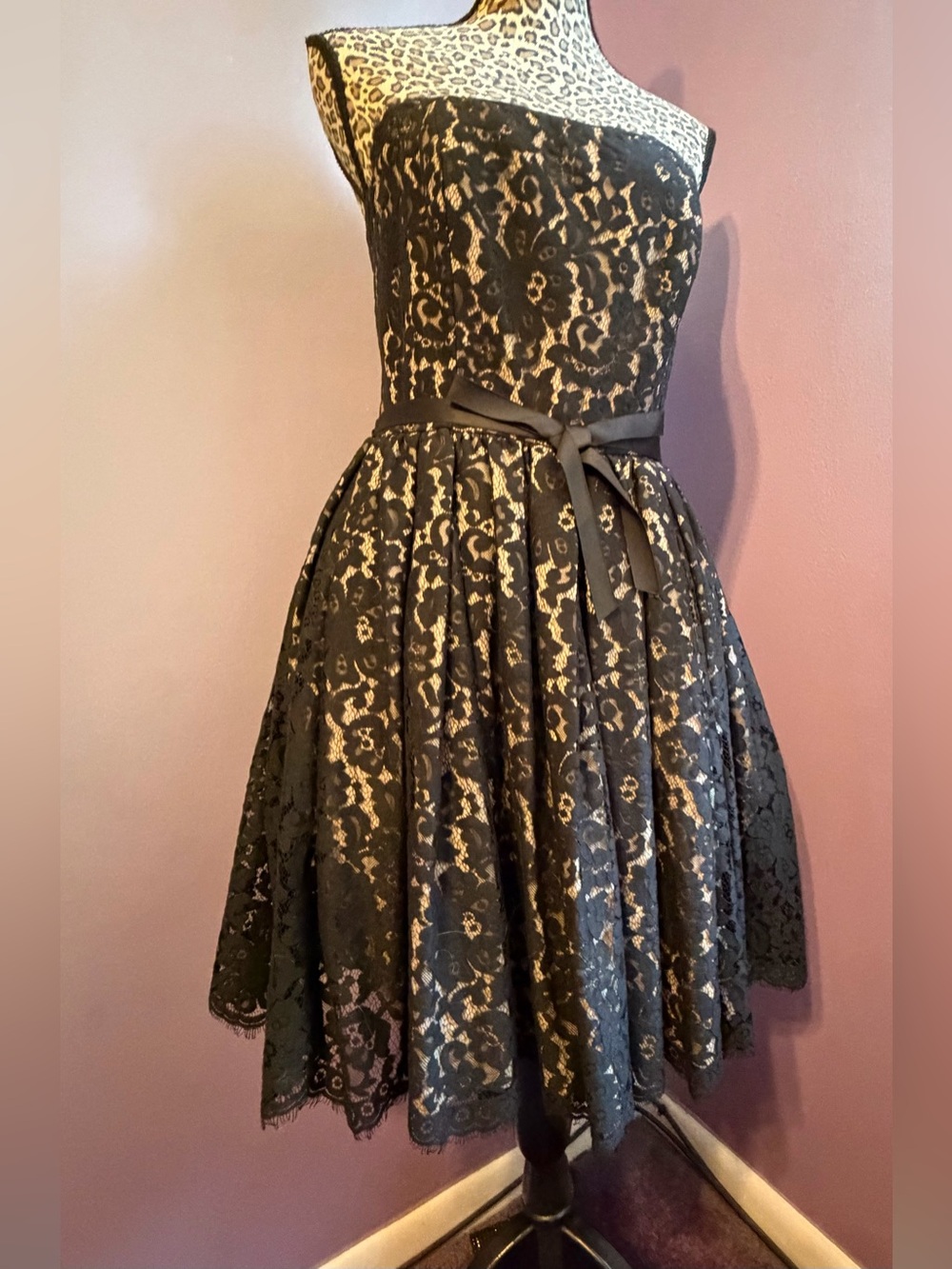 NWT Gorgeous black lace cocktail dress. Never worn.